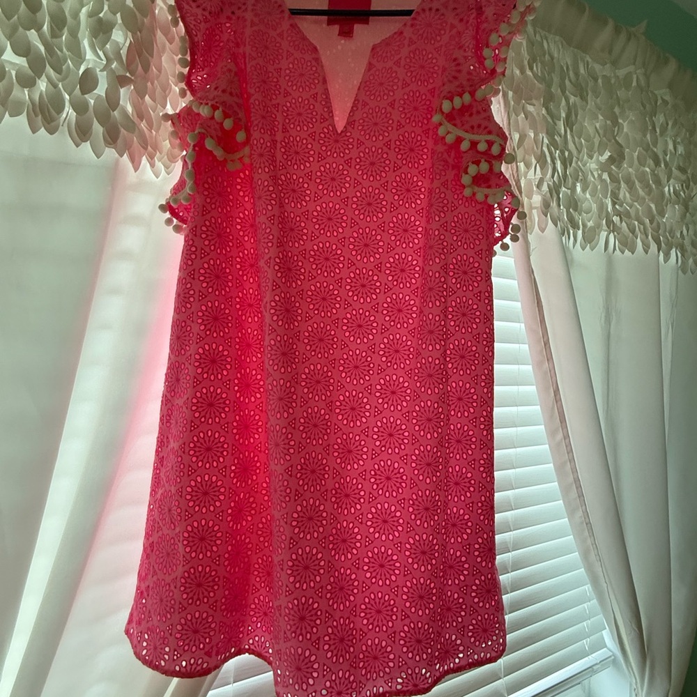 Lilly Pulitzer Pink Sleeveless Ruffled Tunic
